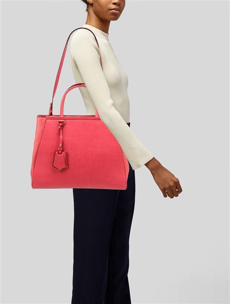 fendi 2jours medium pink|Fendi Punch Pink Leather Medium 2jours Tote .